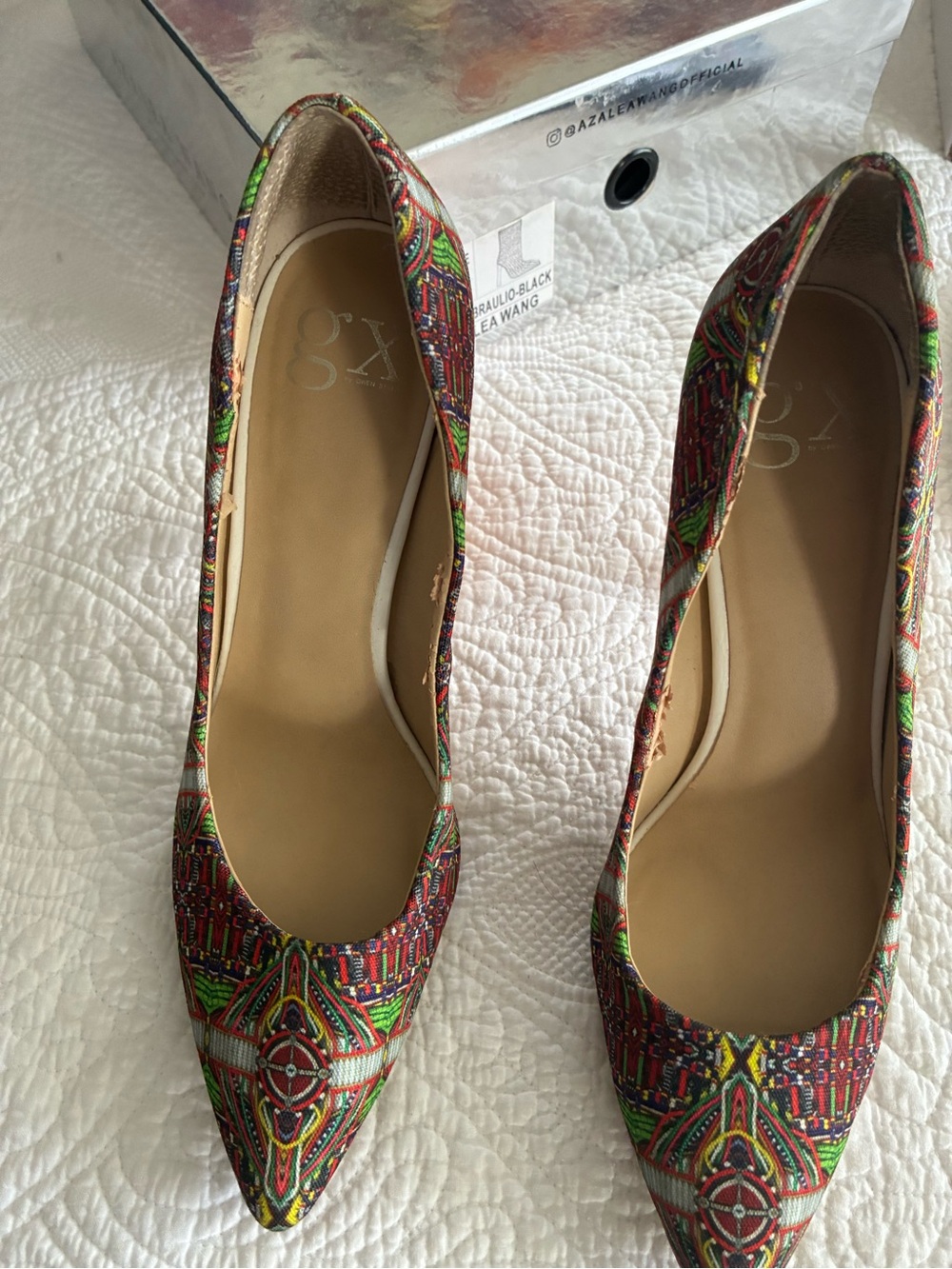 GX by Gwen Stefani Multicolor Embroidered Pointed-Toe Pumps